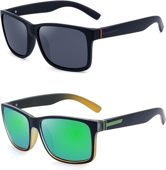 LECKIRUT Vintage Polarized Sunglasses for Men Women Retro Oversized Square Mirror Sun Glasses