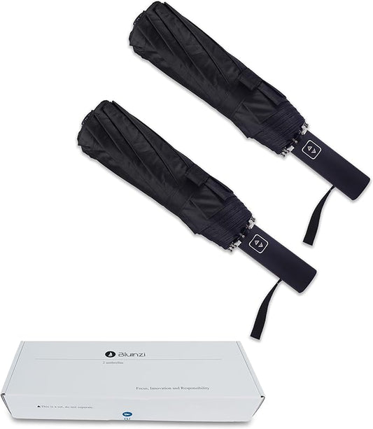 46 Inch Compact Umbrellas for Rain - Travel Small Umbrella - Automatic Folding Umbrella - Windproof Portable Umbrella, Double 10-rib