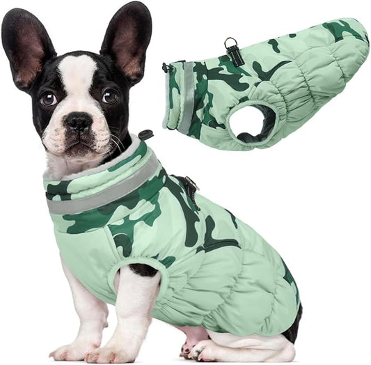 Lelepet Warm Dog Winter Coat Dog Coats for Small Dogs Waterproof Dogs Jacket with Harness Built in Reflective Cold Weather Coats Windproof Zip-Up Winter Fleece Vest Snowsuit Chihuahua XS