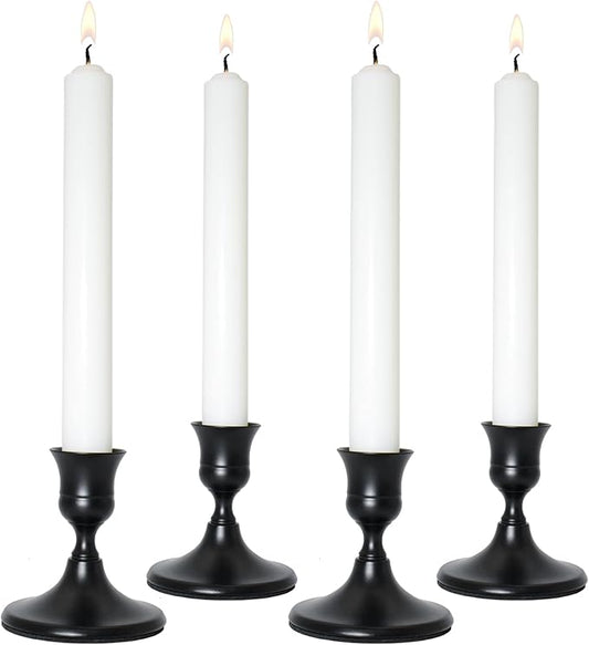 Candlestick Holders, Black Metal Taper Candle Holder, Vintage Candle Holders for Pillar Candles, Table Mantel Wedding Festive Decor Party Party Decor Christmas Decorations,Set of 4