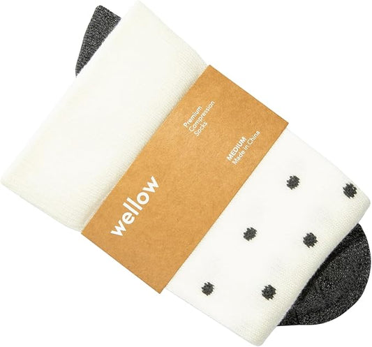 Wellow Premium Socks (Compression Socks - Regular) for Men & Women, Made with Viscose from Bamboo, Knee High, 18-25 mmHg