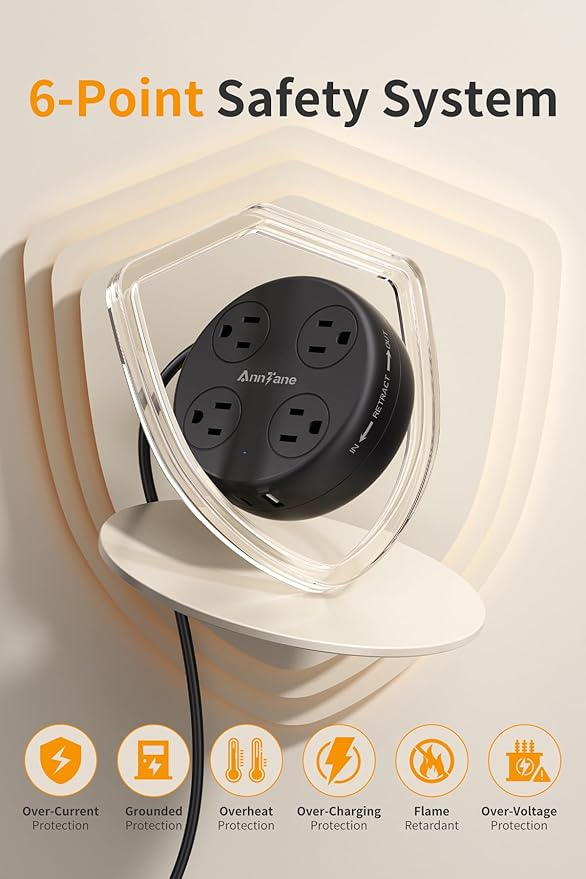 Italy Travel Adapter with USB C, US to Italy Plug Adapter with 4 Outlets 3 USB Ports, Type L Power Adapter for US to Chile Ethiopia Libya Syria Tunisia Uruguay (Black)