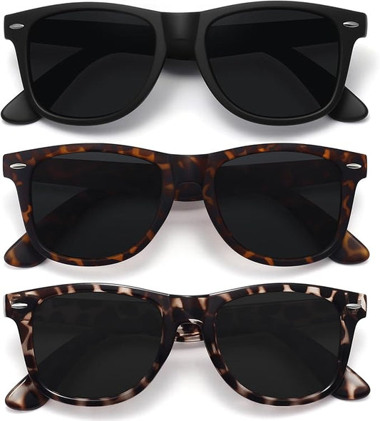 MEETSUN Polarized Sunglasses for Women Men Classic Retro Trendy Driving Sun Glasses UV400 Protection (3 Pack)