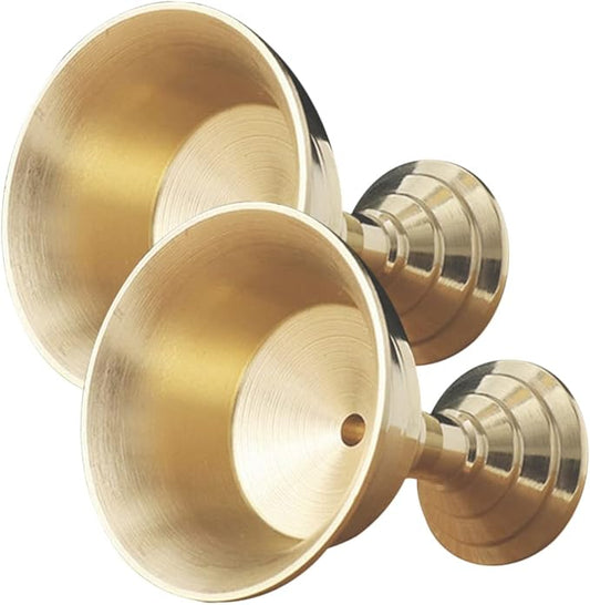 Artibetter 2pcs Brass Ghee Lamp Holder Decor Gold Decor Stands for Decoration Tea Light Candle Holder Buddhist Tealight Holders Gold Utensil Copper Altar Decors Cup Cup