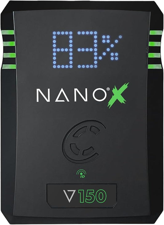 CoreSWX LLC CORE NANOV150X, 150wh Micro Sized V-Mount Smart Battery Pack, 14.8v 10.2Ah. 12A Draw with EmLED® Fuel Gauge, USBCPD and Ptap