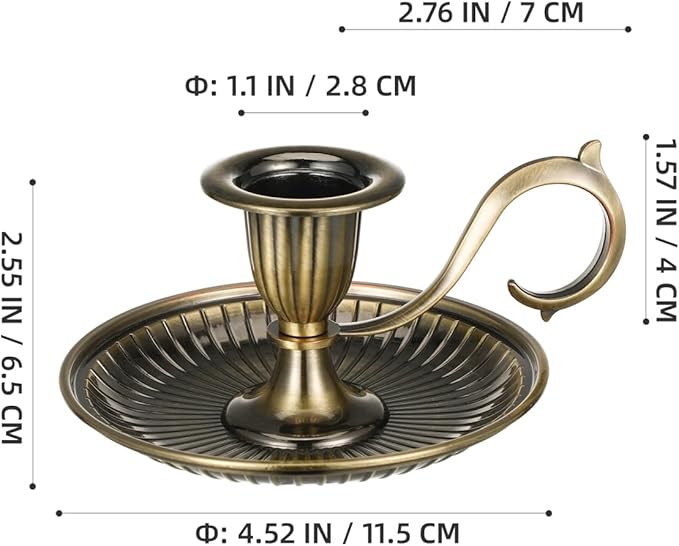 BESPORTBLE Vintage Taper Candle Holders with Handle: 1Pcs Retro Candlestick Holders Vintage for Easter Table - Antique Decor for Kitchen and Entryway Decor - Home Décor Accents Candle Sticks