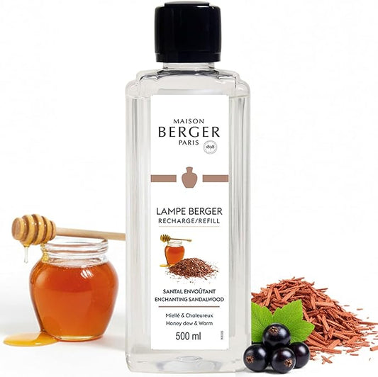 Enchanting Sandalwood - Lampe Berger Fragrance Refill for Home Fragrance Oil Diffuser - 16.9 Fluid Ounces - 500 milliliters