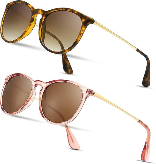 SUNGAIT Premium Vintage Round Sunglasses for Women Men Classic Retro Trendy Style