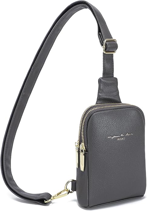 INICAT Travel Small Crossbody Sling Bags Women Cross Body Purses Passport Holder Vegan Leather Fanny Packs Birthday Gifts
