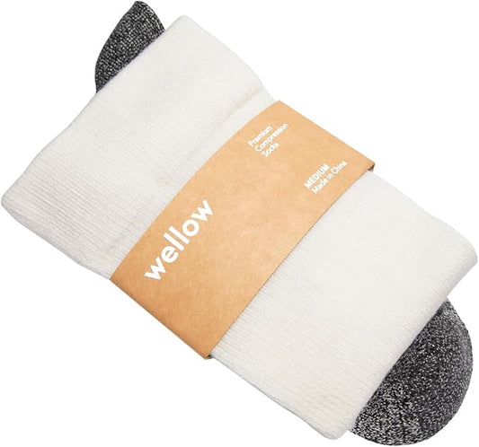 Wellow Premium Socks (Compression Socks - Regular) for Men & Women, Made with Viscose from Bamboo, Knee High, 18-25 mmHg