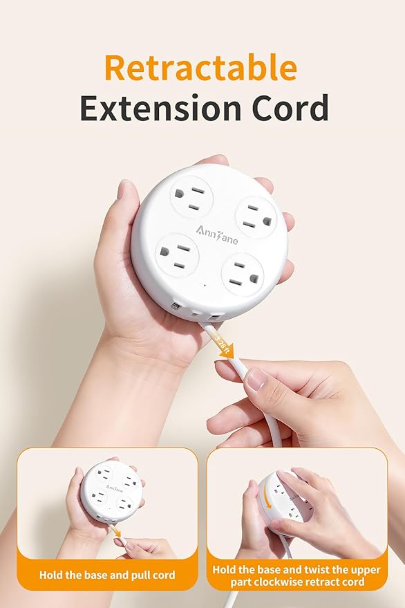India Travel Adapter with USB C, US to India Plug Adapter with 4 Outlets 3 USB Ports, Type D Outlet Adapter for US to Bangladesh, India, Kuwait, Maldives (White)