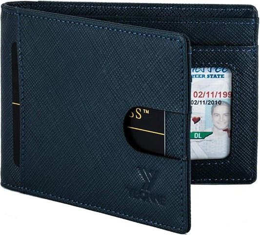 YBONNE Functional Compact RFID Blocking Bifold Wallet for Men, Made of Finest Genuine Leather