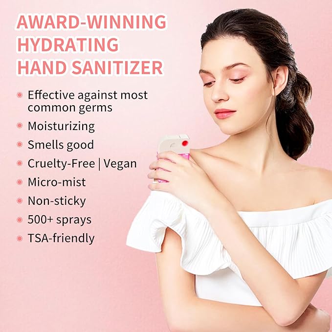 PeppyHands Hand Sanitizer, Hand Sanitizer Spray, Hydrating Spray for Hand, Portable Sanitizer spray Set ﻿for Travel Size, 500-Sprays Each Multi-Flavor (Kiwi)