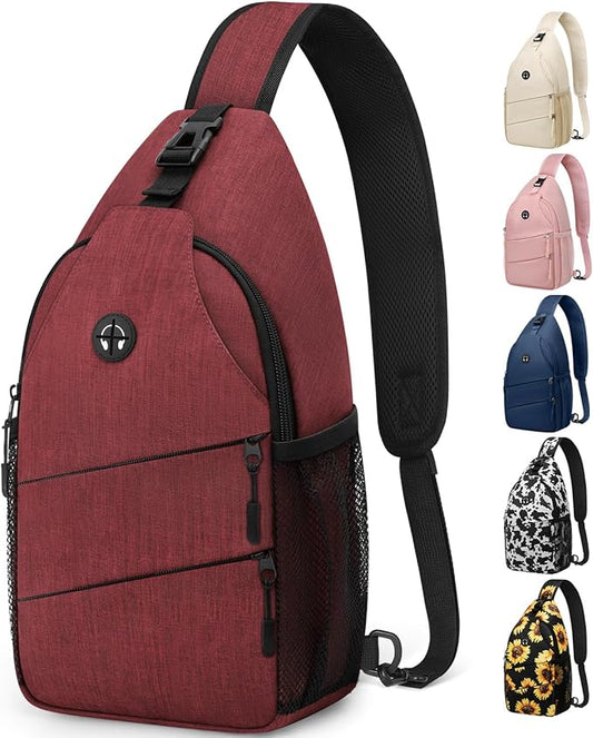 Pritent Crossbody Bags for Women Men Trendy Sling Bag Backpack Casual Chest Bag with Convertible Shoulder Strap