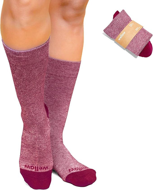 Wellow Premium Socks (Compression Socks - Regular) for Men & Women, Made with Viscose from Bamboo, Knee High, 18-25 mmHg