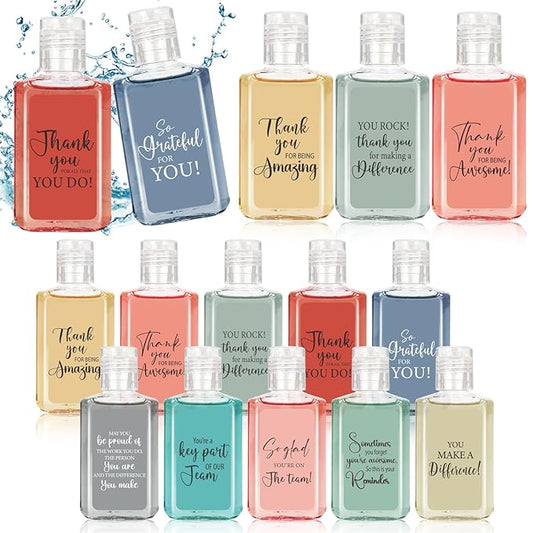 50Pcs Thank You Mini Hand Sanitizer Bulk Employee Appreciation Gifts Inspirational Small Hand Sanitizer 1fl oz Travel Size Hand Soap Gift for Team Coworker Teacher Nures Office (Classical)