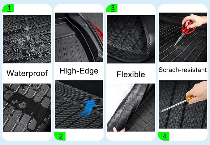 Trax Cargo Liner - All-Weather 3D Custom-Fit Waterproof Compatible with Chevy Trax 2024-2025 & 2024 2025 Buick Envista Models Non-Slip Durable Odorless TPO Trunk Tray Floor Mat with High-Raised Lip