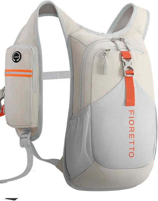 FIORETTO 10L Hiking Backpack for Women Men Mini Packable Backpack Lightweight Small Daypack for Camping Travel Outdoor, Beige