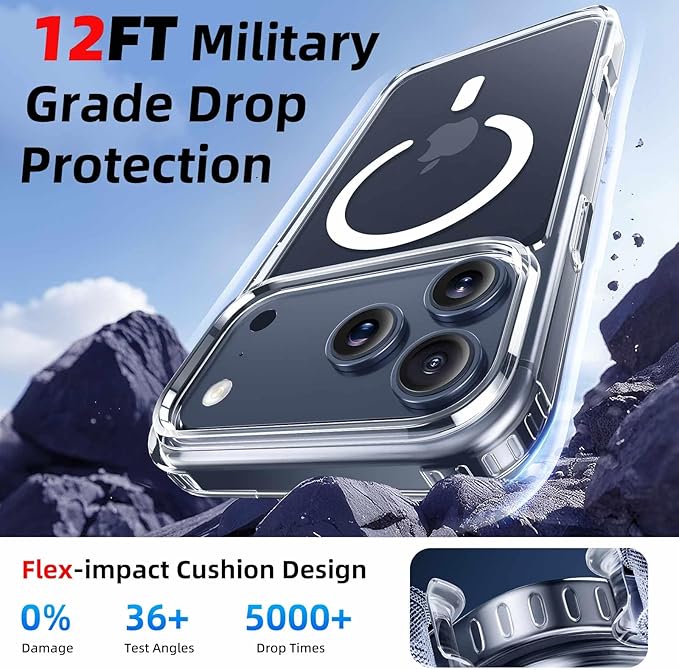 Ntwinro Magnetic for iPhone 17 Pro Max Clear Case (Compatible with MagSafe) with Black Detachable Wallet & Card Holder for 3 Cards [RFID Blocking] Military Grade Protective Slim Phone Cover