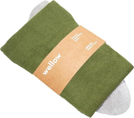 Wellow Premium Socks (Compression Socks - Regular) for Men & Women, Made with Viscose from Bamboo, Knee High, 18-25 mmHg