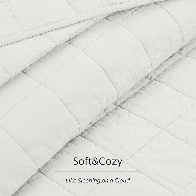 100% Cotton Quilt Sets Queen Size- Soft Lightweight Quilt Bedding Set for Bedroom Decor- Bedspread in Geometric Pattern with 2 Pillow Shams for All Season, 90x98 inches