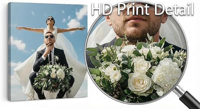 Custom Canvas Prints with Your Photos, Frameless Wall Art Canvas, Personalized Photo Print for Home Decor, Family & Pet Pictures, Gifts for Birthday & Anniversary, Made in USA (28"L x 22"W)