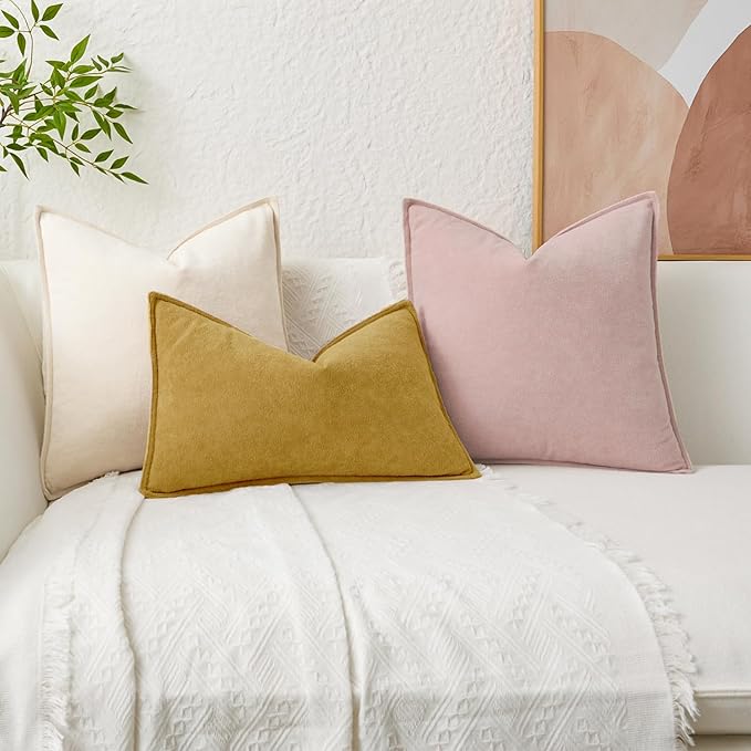 Kevin Textile Valentines Day Decorative Pillow Covers Light Pink 26x26 Inch Pack of 2 Waterproof Soft Boucle Textured Euro Pillowcases Elegant Accent Pillows for Couch Sofa Chair Bed Home