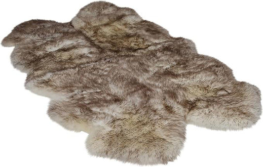 Real Sheepskin Rug 4x6 ft | Sheepskin Rugs for Living Room and Sofa | Bedside Rugs for Bedrooms | Large Fluffy Rug is Breathable & Heat-regulating in Color Snow Peak