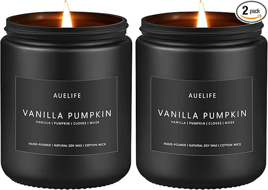 Fall Candle | Vanilla Pumpkin Candle - Scented Candles for Autumn, Fall Aromatherapy Gifts - 7 OZ (Pack of 2)