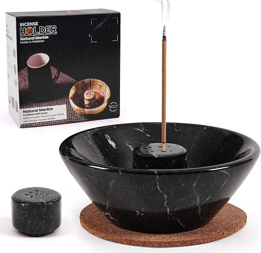 Radicaln Marble Incense Holder 5.5" Inches Black Handmade Incense Stick Holder for Living Room Décor, Ideal Incense Holder Marble Ashtray & Palo Santo Holder for Home Décor