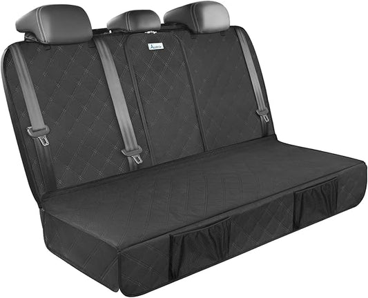 Upgraded 900D Heavy Duty Dog Back Bench Seat Cover, Car Seat Protector, 3 Seatbelts & Armrest Compatible, Waterproof Nonslip Pet Backseat Cover for Dogs & Kids, Fits Large SUVs & Trucks
