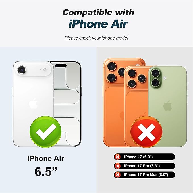 CIVICASE for iPhone Air Wallet Case with Stand,PU Leather Flip Credit Card Holder Slots (RFID Blocking),Compatible with Magsafe Magnetic Holder Phone Cover Women Men,Orange