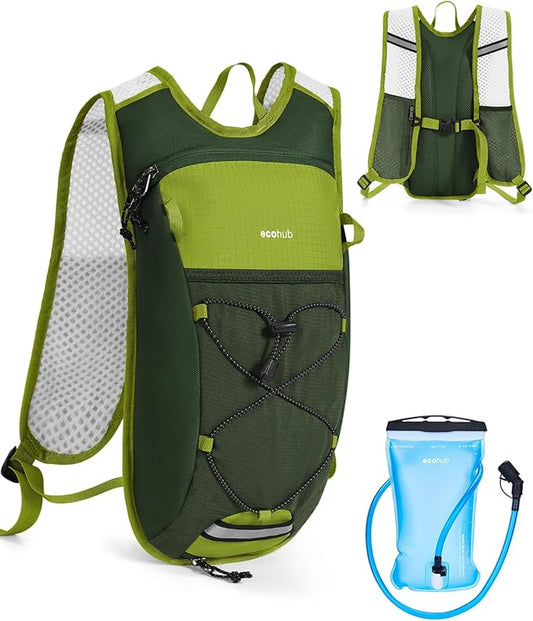 ECOHUB Hydration Backpack with 2L Water Bladder, Lightweight Running Hydration Pack for Men Women, Breathable Hiking Cycling Backpack for Outdoor Sports Marathon Travel