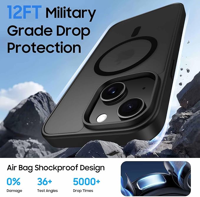 Ntwinro Magnetic for iPhone 13 & iPhone 14 Case (Compatible with MagSafe) with Detachable Wallet & Card Holder for 3 Cards [RFID Blocking] Military Grade Protective Slim Phone Cover, Black