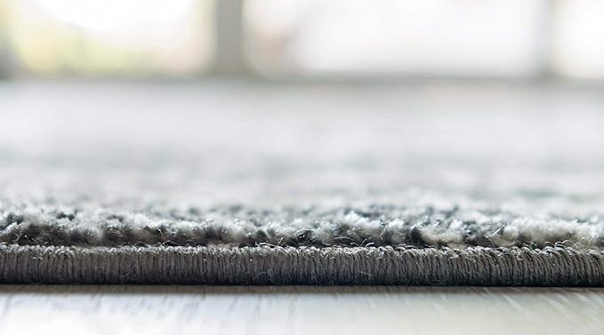 Rugs.com Arlington Collection Rug – 8 Ft Octagon Dark Grey Medium-Pile Rug Perfect for Living Rooms, Kitchens, Entryways