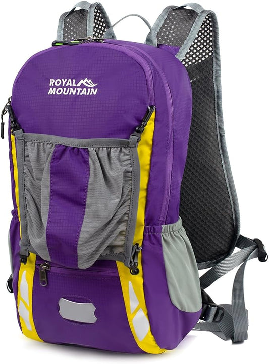Bike Backpack With Rain-Cover, Mountain Biking Backpacks, Lightweight Packable Daypack Waterproof For Travel, Small Backpack For Bicycle Riding,Hiking,Camping (Purple)