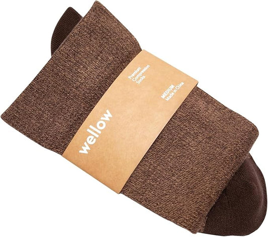 Wellow Premium Socks (Compression Socks - Regular) for Men & Women, Made with Viscose from Bamboo, Knee High, 18-25 mmHg