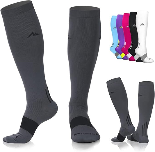 NEWZILL Medical Compression Socks for Women & Men, 20-30 mmHg Knee-High Support for Circulation, All-Day Comfort for Work Travel Running Cycling and Fitness