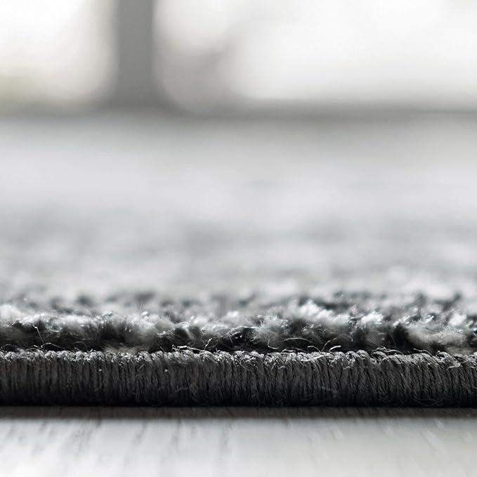 Rugs.com Arlington Collection Rug – 6' x 9' Dark Grey Medium-Pile Rug Perfect for Living Rooms, Large Dining Rooms, Open Floorplans