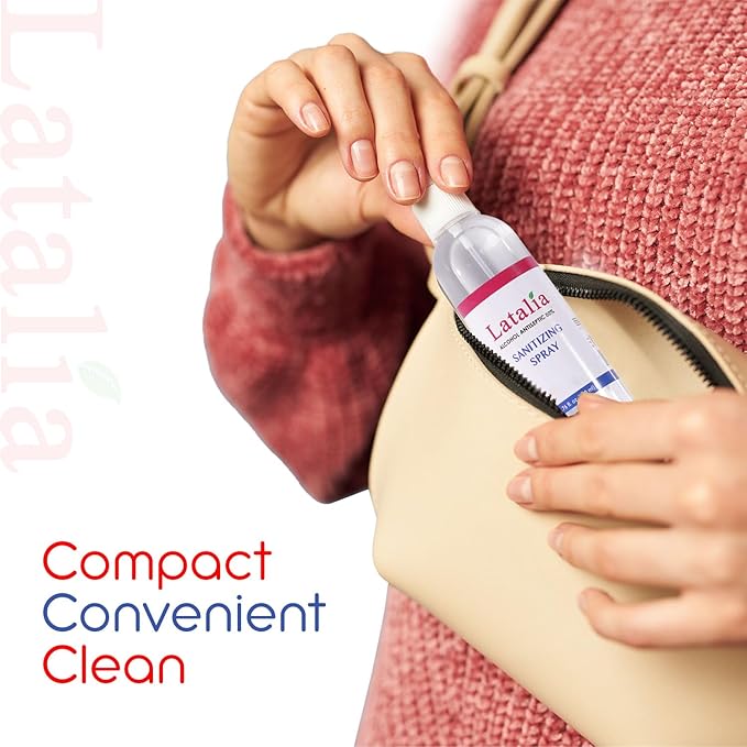 Latalia Unscented Hand Sanitizer Spray Refill Pack of 96 | 6.67 Fl oz with 80% Alcohol Bulk Hand Sanitizer Travel Size | Hand Sanitizing Spray For Quick Dry Hand