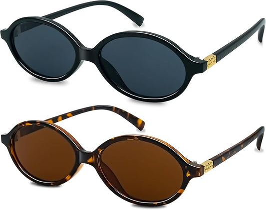 Retro Oval Sunglasses for Women 90s Cute Designer Trendy