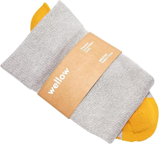 Wellow Premium Socks (Compression Socks - Regular) for Men & Women, Made with Viscose from Bamboo, Knee High, 18-25 mmHg