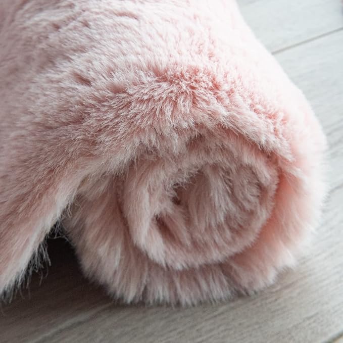 Shag Rug 6x9 Area Rugs for Living Room Pink Fuzzy Washable Faux Rabbit Furry Fur Rugs Bedroom Nursery Rug