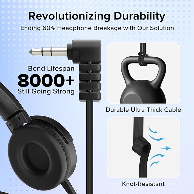 24 Pack Bulk Headphones for Classroom,Adjustable Wired Black Over-Ear Headsets with 3.5 mm Plug for Kids Students School Library Museums Charity Donate (HTC004 Black)