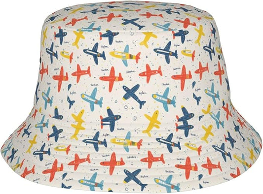 Colorful Fire Balloon, White Cloud Fisherman Hat Summer Foldable UV Protection Sun Hat