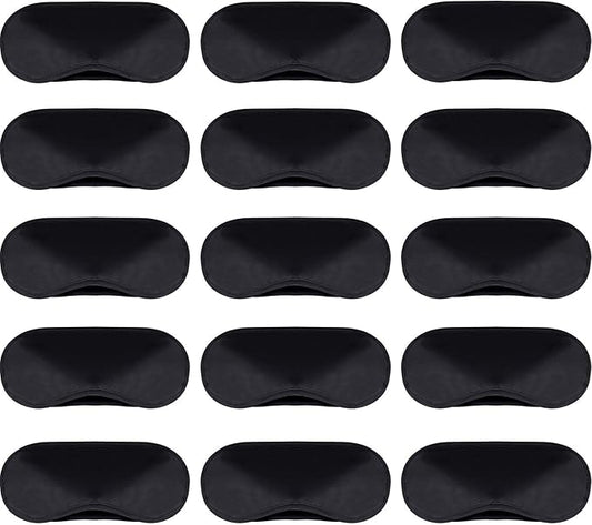 30 Pieces Blindfold Eye Cover Sleep Mask for Games Party Sleeping Travel with Nose Pad and Adjustable Strap (Black)