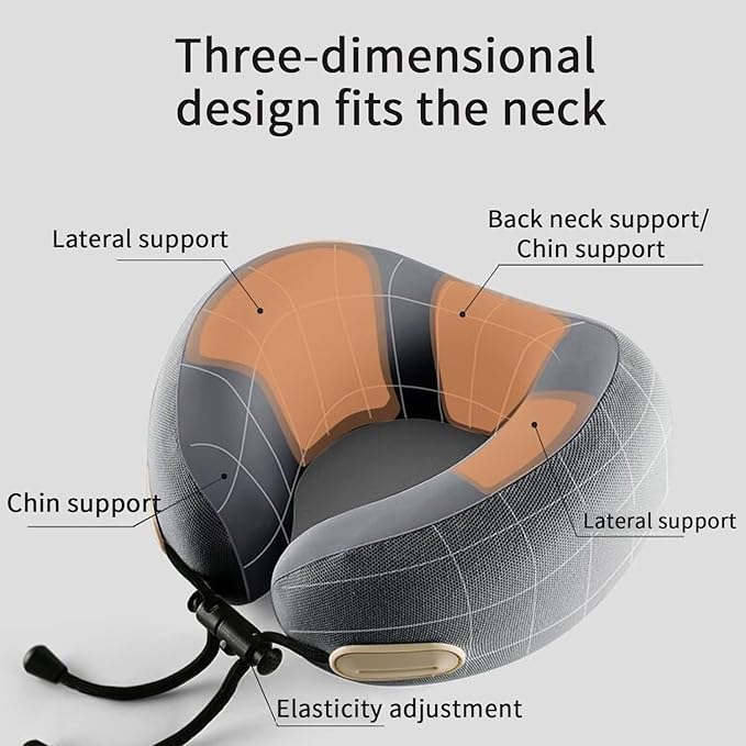 Travel Neck Pillow with Storage case, Travel Airplane Neck Pillow, 100% Memory Foam Travel Pillow, Suitable for Flight Head Support and Sleep, Portable, a Birthday Gift for Family and Friends