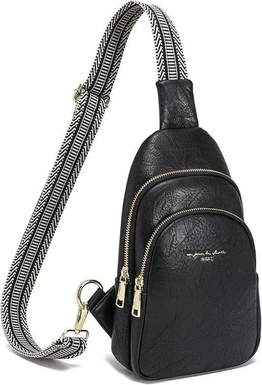 INICAT Crossbody Sling Bags Fanny Packs Valentine's Day Gifts Vegan Leather Travel Vacation Essentials Purses Women