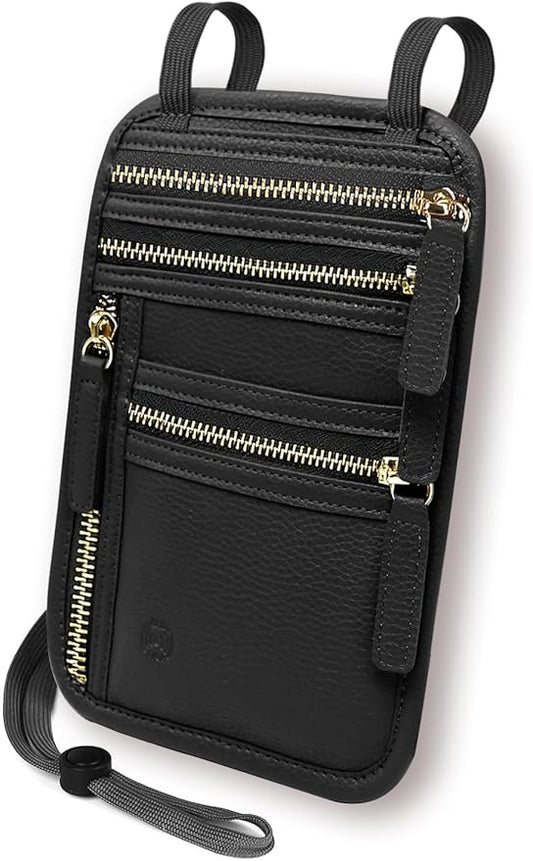 Sizobi Neck Wallet for Traveling Women Men, RFID Blocking Leather Passport Holder Pouch, Family Document Organizer Passport Wallets,International Travel Must Haves Travel Accessories