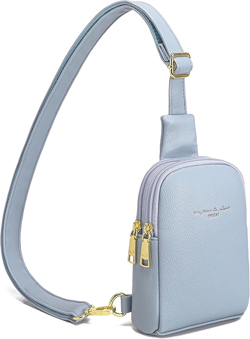 INICAT Travel Small Crossbody Sling Bags Women Cross Body Purses Passport Holder Vegan Leather Fanny Packs Birthday Gifts